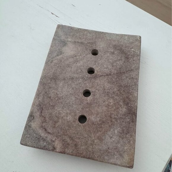 Natural Stone Soap Dish – Handcrafted, Heavyweight, Sandstone Look - Picture 5 of 5